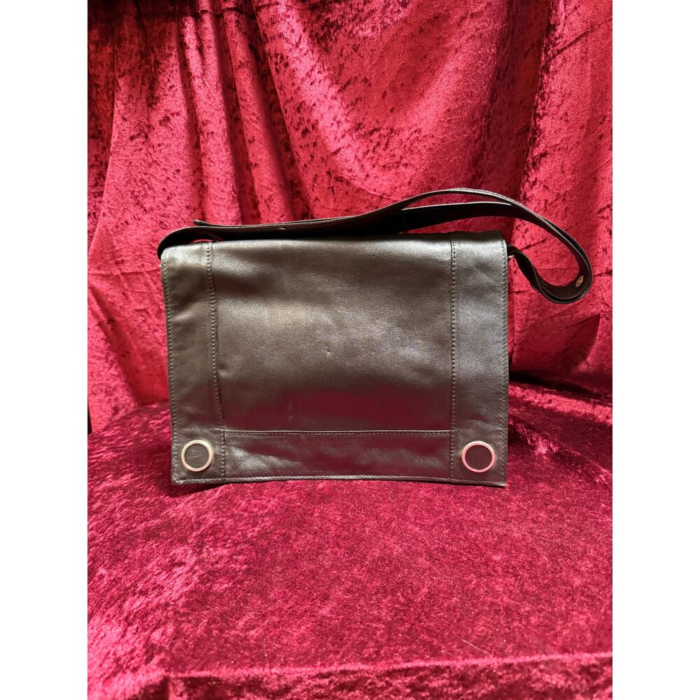 Vintage Accessories - Boscha Modell 1960s Black Leather Mod Shoulder Purse